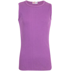 Kids Girls Ribbed Vest Top 100% Thick Cotton Fashion Tank Tops T Shirt 2-13 Year