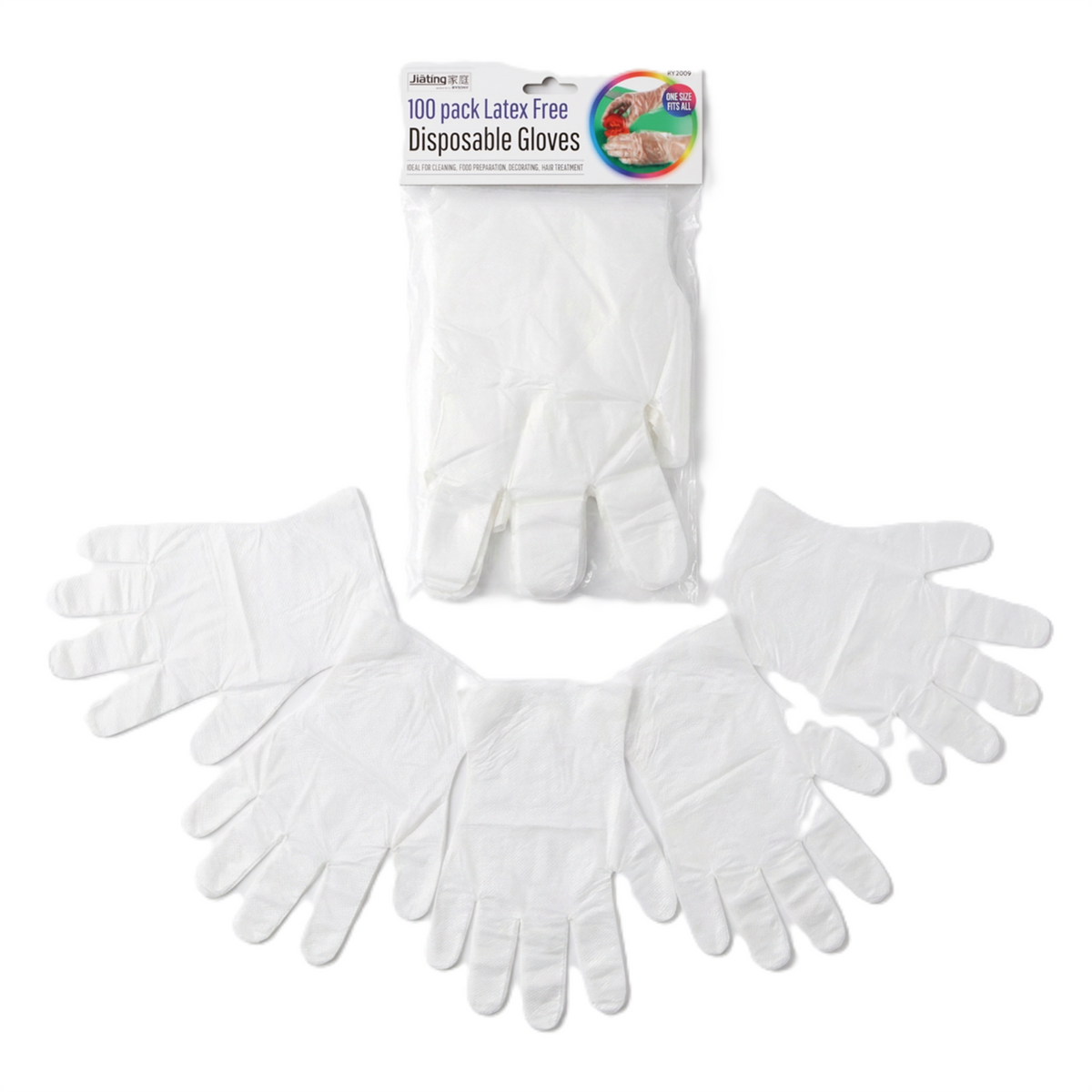 A2Z 100PK Clear Latex Free Disposable Gloves Multipurpose Food Cleaning Gloves