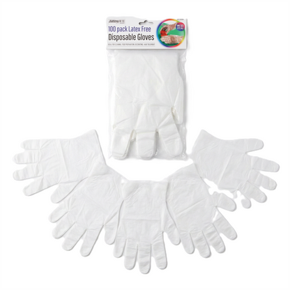A2Z 100PK Clear Latex Free Disposable Gloves Multipurpose Food Cleaning Gloves