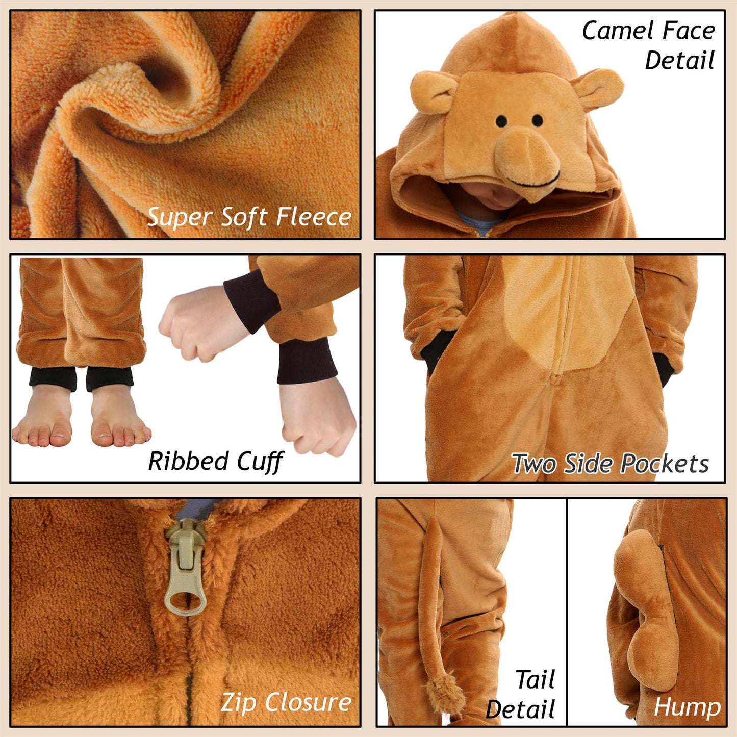 Kids Fleece A2Z Onesie One Piece Jumpsuit Camel Costume Xmas Gift Boys Girls