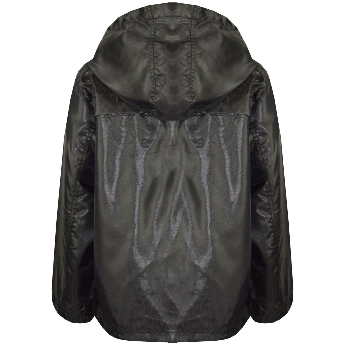 A2Z 4 Kids® Girls Boys Raincoats Jackets Kids Black Lightweight Kag Mac Waterproof Hooded Jacket Cagoule Rain Mac Age 5 6 7 8 9 10 11 12 13 Years