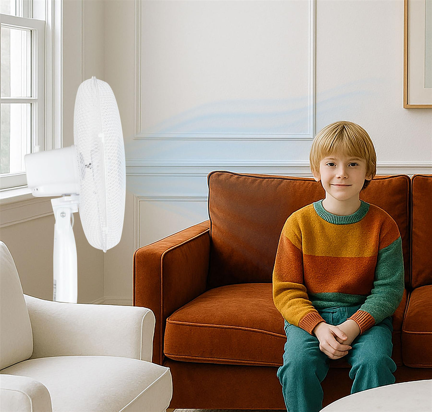 A2Z Pedestal Fan 16 Inch 3-Speed Oscillating Electric Standing Floor Fan