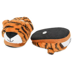 Kids 3D Animal Slippers Soft Plush Non Slip Sole Tiger Leopard Unicorn Shoes