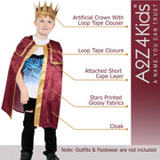 A2Z 4 Kids Christmas King Attire Xmas Nativity Three Kings Wise Man Outfit Nativity School Plays Xmas Fancy Dress for Boys Age 3-14 Years