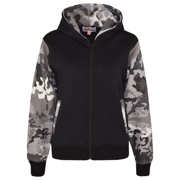 Boys Girls Jackets Kids Fleece Camouflage Hooded Hoodie Zipped Top Jacket 7-13 Y