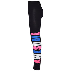Girls Tops Kids Awesome Print Hooded T Shirt Top Legging Lounge Wear Set 7-13 Yr