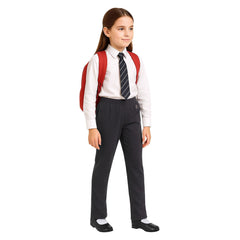 A2Z 4 Kids Girls 2 Pack Pants School Uniform Pull Up Regular Fit School Trousers