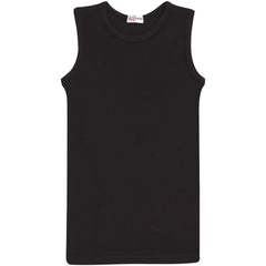 Kids Girls Ribbed Vest Top 100% Thick Cotton Fashion Tank Tops T Shirt 2-13 Year