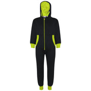 A2Z 4 Kids Girls Boys Neon Green Contrast Fleece Onesie All In One Jumsuit Playsuit Nightwear New Age 2 3 4 5 6 7 8 9 10 11 12._13 Years