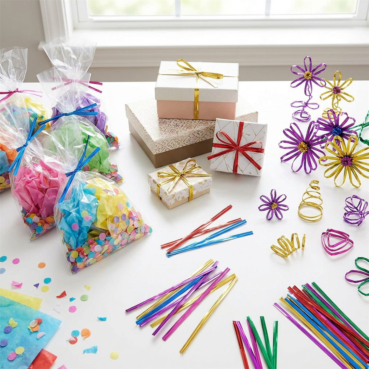 600 Pack Metallic Twist Ties Assorted Colours Reusable Packaging Craft Wire Ties