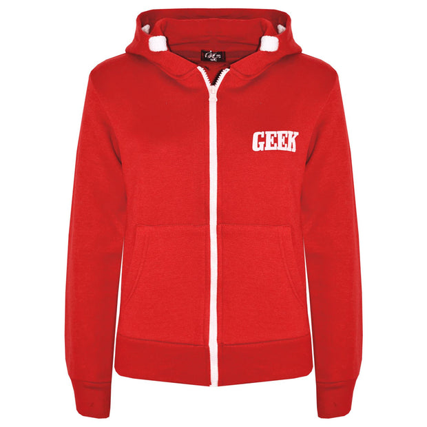 Kids Boys Girls Unisex Jackets Geek Print Fleece Zipper Hooded Hoodie Top Jacket