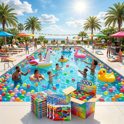 A2Z 100 Water Bomb Balloons Multipack Colourful Latex Water Balloons for Outdoor