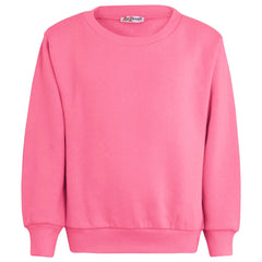 Kids Girls Boys Sweatshirt  Plain Crew Round Neck Uniform  Age 2-13 Years