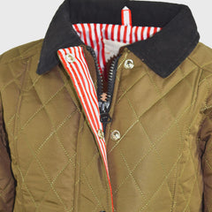 Kids Jackets Girls Quilted Padded Collar Buttoned Zipped Jacket Age 5-13 Years