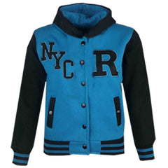 Kids Baseball Hooded R Fashion NYC/FOX Jacket Long Sleeve Coat Girls Boys 2-13Yr