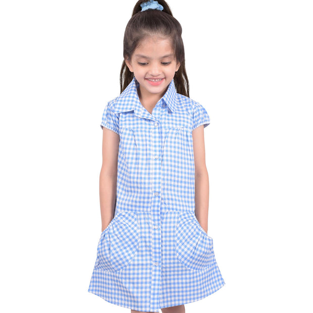 Girls Gingham School Dress Pack Of 2 Check Print Dresses With Matching A2Z 4 Kids