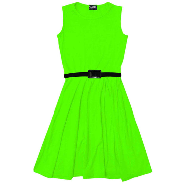 Kids Girls Skater Dress Party Dresses With Free Belt For Children�New�Age�2-13 - A2Z 4 Kids