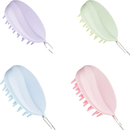 Japanese Scalp Massager Silicone Brush Ergonomic Wet & Dry Head Cleanser