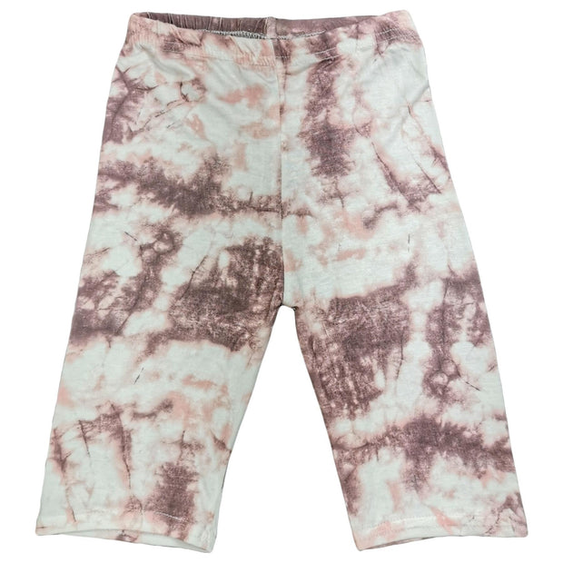 Kids Girls Cycling Shorts Tie Dye Print Gym Summer Short Knee Length Half Pants