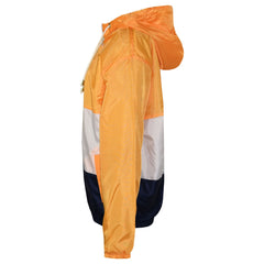 Kids Girls Boys Windbreaker Contrast Panel Jackets Hooded Raincoat Rain Mac 5-13
