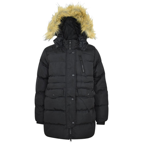 Kids Girls Boys Fashion Padded Casual School Black Jacket Bubble Coat 5-13 Years