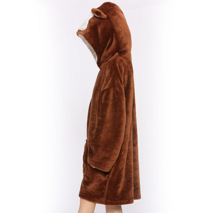 Unisex Men's Ladies Oversized Hoodie Printed Snuggle Super Soft Warm Blanket