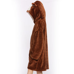 Unisex Men's Ladies Oversized Hoodie Printed Snuggle Super Soft Warm Blanket