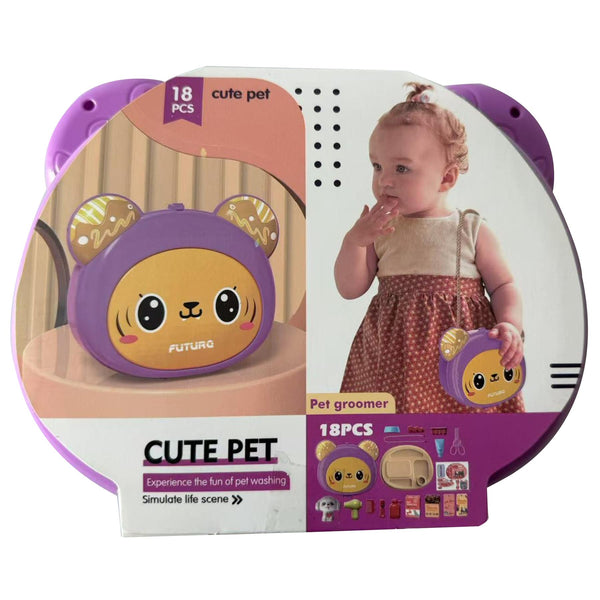 A2Z 4 Kids 18PCS Cute Pet Groomer Playset with Puppy Toy for Children Roleplay