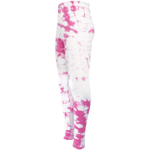 Kids Girls Leggings Tie Dye Pink Print Stylish Fahsion Trendy Dance Legging 5-13