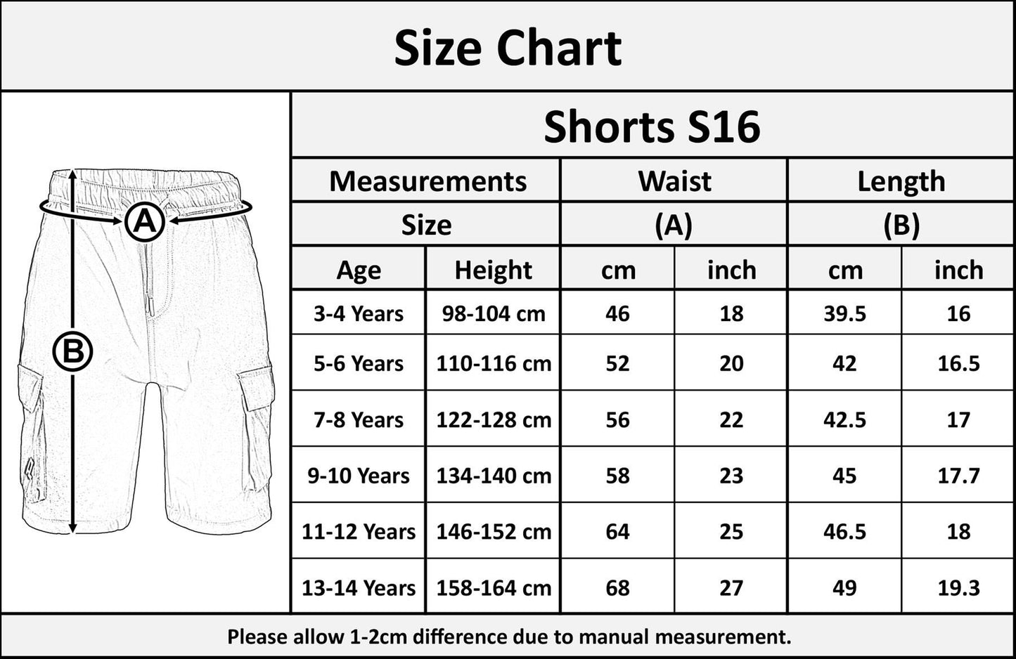 Kids Boys Active PE Cargo Shorts Sports Athletic Football Summer Stretchy Short