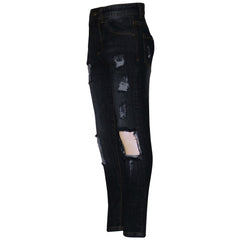 Kids Girls Stretchy Jeans Denim Ripped Faded Skinny Fashion Frayed Pant Jeggings