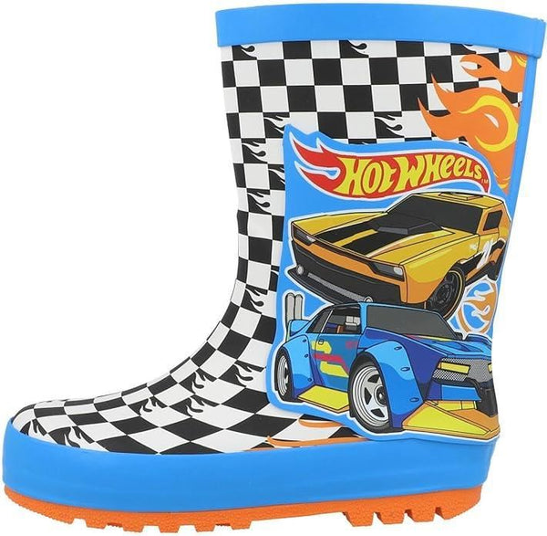 Hot Wheels Boys Wellington Boots Waterproof Kids Wellies with Non Slip Soles
