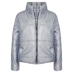 Girls Jacket Kids Wetlook Cropped Padded Quilted Puffer Bubble Jackets Coat 5-13