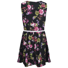 Kids Girls Skater Dress Sleeveless Floral Style Wear Age 5-13 Years