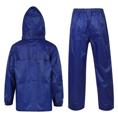 Kids Boys Girls Waterproof Hooded Rain Suit Jacket & Pants Set with Bag 3-14 Yrs