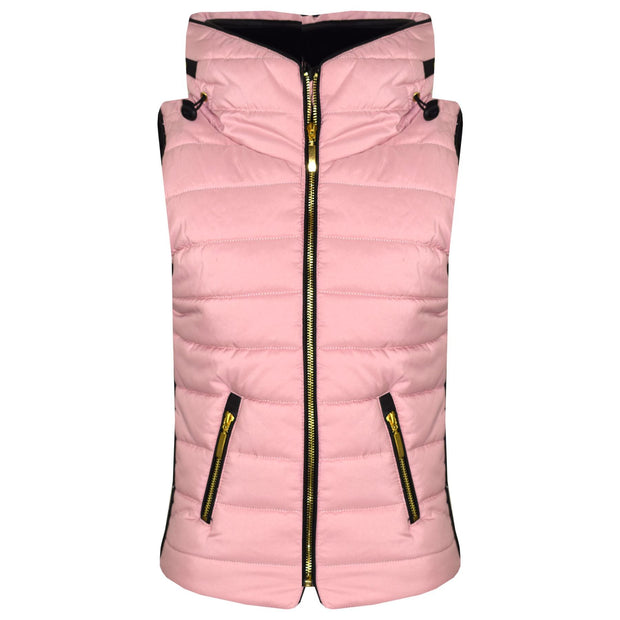 A2Z 4 Kids Girls Sleeveless Hooded Baby Pink Padded Quilted Puffer Bubble Gilet Bodywarmer Jackets For Girls Age 5-13 Years