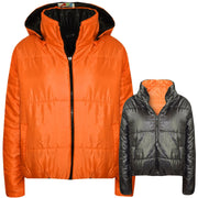 Girls Jackets Kids Reversible Cropped Hooded Padded Puffer Jacket Coat 5-13 Year