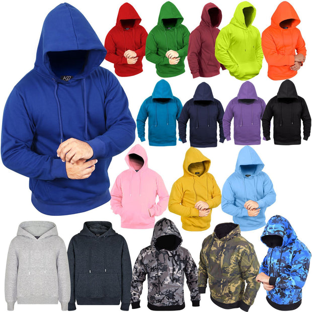 A2Z Mens Fleece Hoodie Pullover Hooded Sweatshirt Long sleeve S/M/L/XL/XXL/3XL/4XL