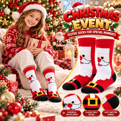 Kids Boys Girls Cotton Rich Christmas Socks Xmas Festive Soft Winter Socks