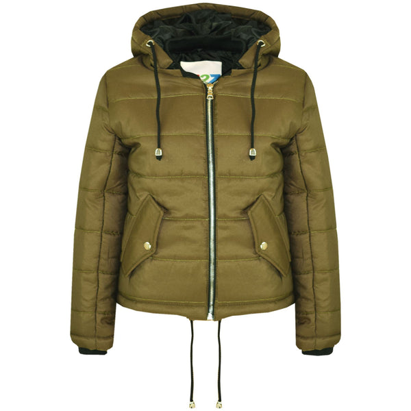 Kids Girls Jacket Stylish Cropped Padded Puffer  Thick Coat Age 5-13 Years