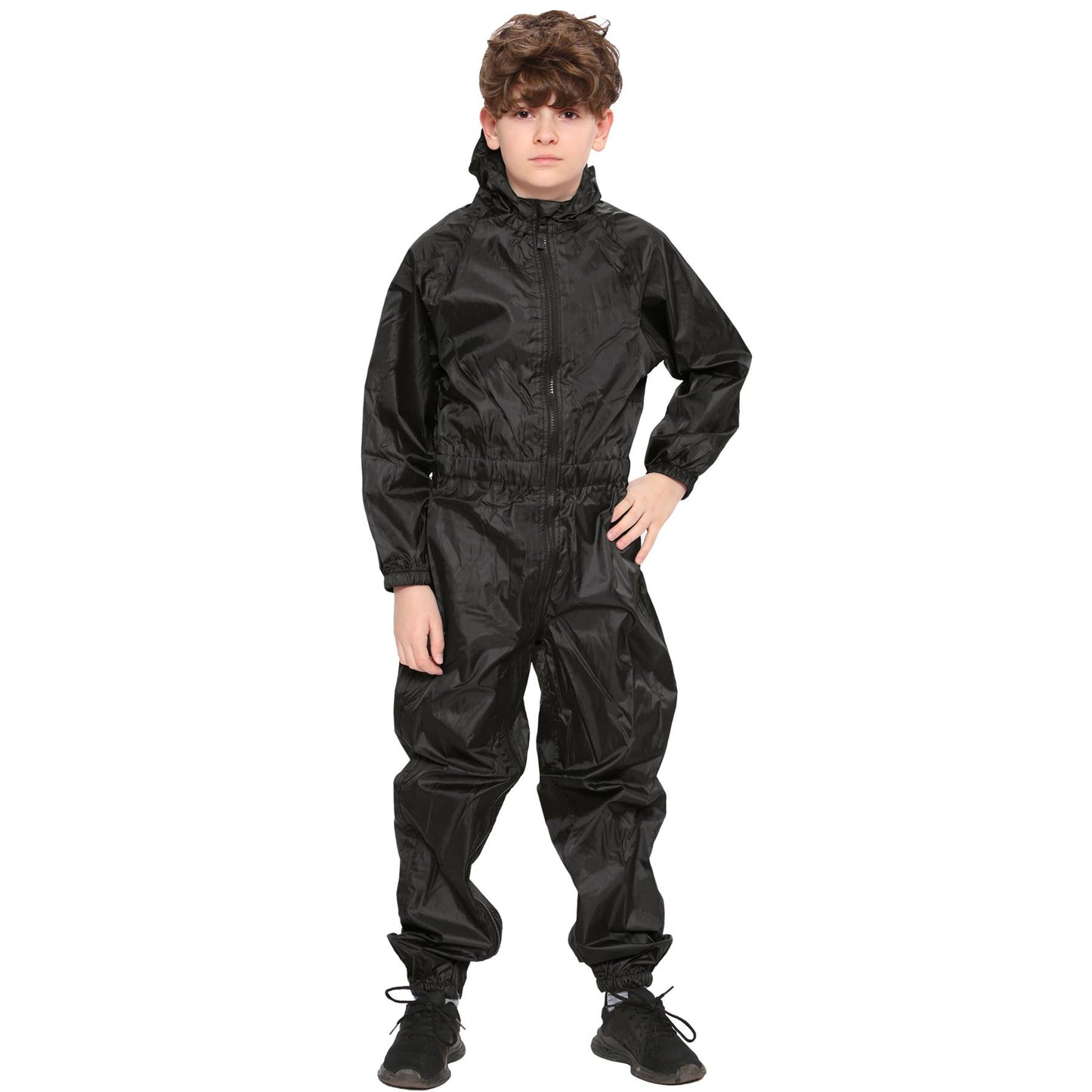 Girls Boys Raincoat Kids Puddle Suit All in One Waterproof Hooded Rainsuit