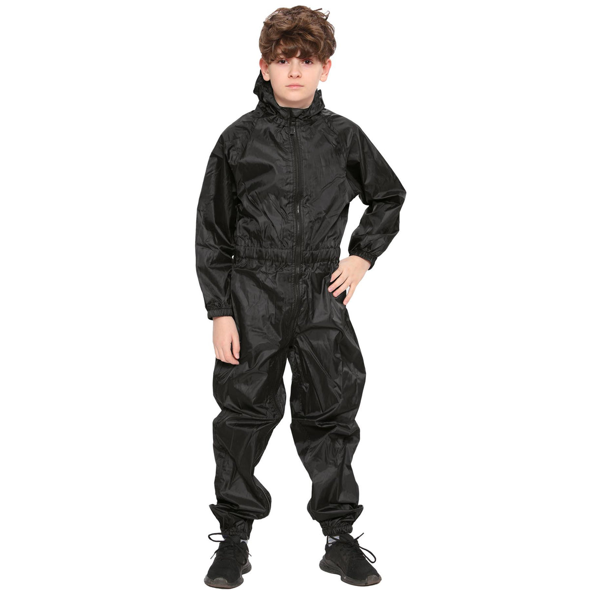 Girls Boys Raincoat Kids Puddle Suit All in One Waterproof Hooded Rainsuit