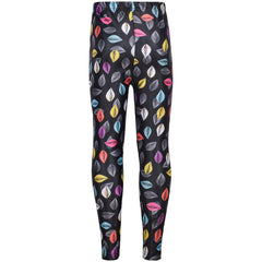 Kids Girls Leaves Leggings Elasticated Waist Comfortable Summer Fashion Bottoms