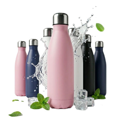 A2Z 500ml Stainless Steel Water Bottle Insulated Leakproof Flask Gym Travel