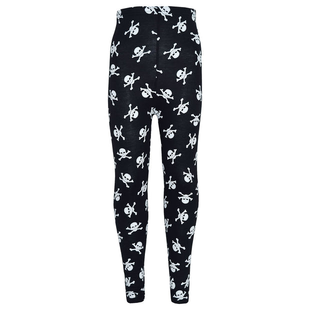 Girls Halloween Legging Spider Web Skull Print Leggings Fancy Costume 3-13 Years