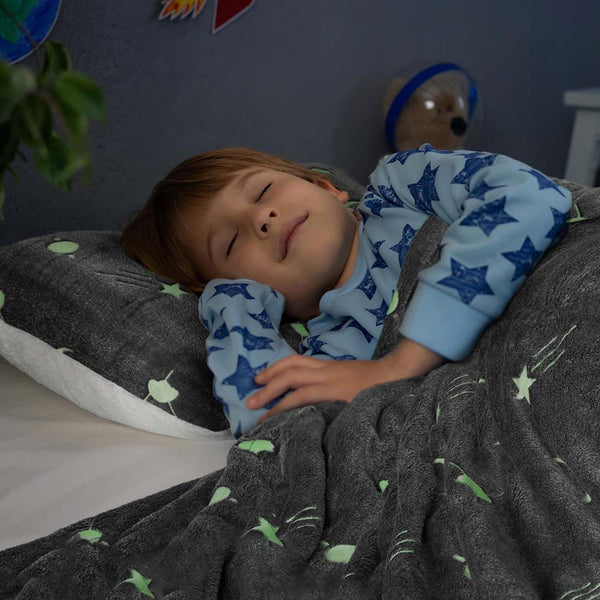 Single Duvet Cover Set Glow In The Dark Planets Super Soft Warm One Pillow Case