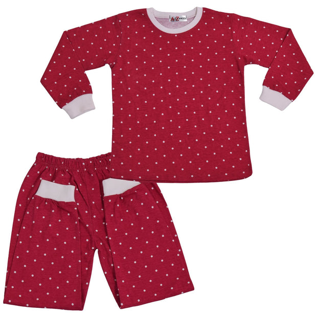 A2Z 4 Kids Girls Boys Polka Dot Children PJs 2 Piece Cotton Set Lounge Suit Nightwear Sleepwear Unisex Top Bottom Pyjamas Loungewear Dress Up Outfit Set Gifts for Children Girls & Boys Age 5-13 years - A2Z 4 Kids