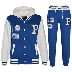 Kids Baseball Tracksuit Hooded Jacket With Joggers R Fashion FOX Varsity Style