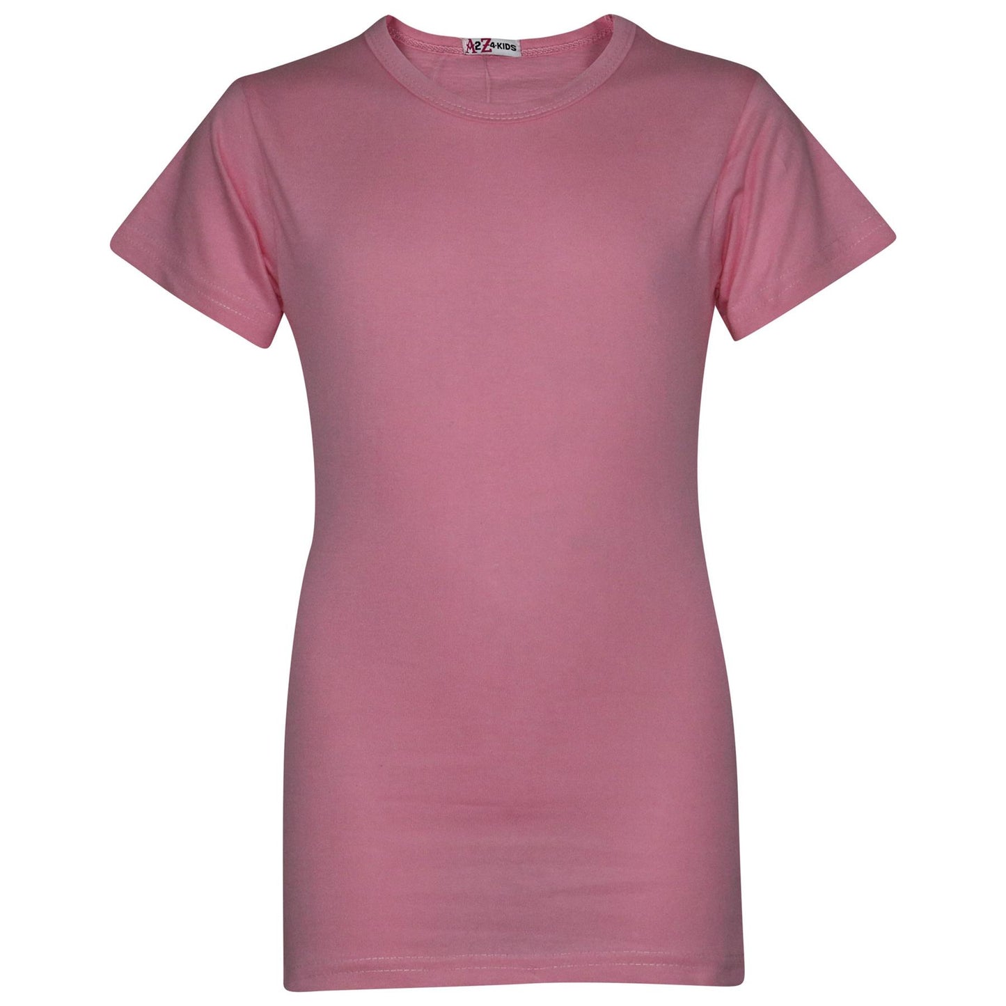 Kids Girls T Shirts Cotton Plain School T-Shirt Top New Age 2-13 Yr - A2Z 4 Kids