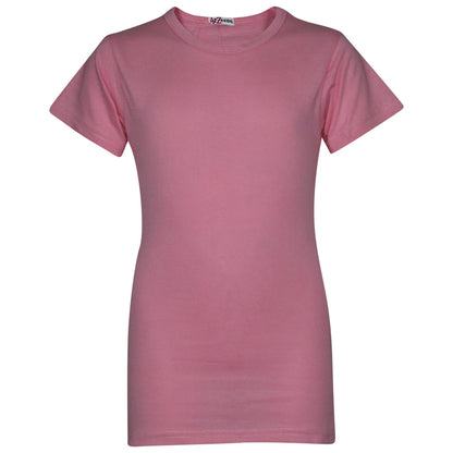 Kids Girls T Shirts Cotton Plain School T-Shirt Top New Age 2-13 Yr - A2Z 4 Kids